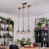Ripoll Hanglamp, Kogellampje, Hanglamp Natuurlijke kleuren, Zwart, 3-lichts