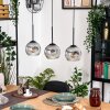 Ripoll Hanglamp, Kogellampje, Hanglamp Natuurlijke kleuren, Zwart, 3-lichts