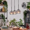 Ripoll Hanglamp, Kogellampje, Hanglamp Natuurlijke kleuren, Zwart, 3-lichts