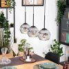 Ripoll Hanglamp, Kogellampje, Hanglamp Natuurlijke kleuren, Zwart, 3-lichts