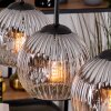 Ripoll Hanglamp, Kogellampje, Hanglamp Natuurlijke kleuren, Zwart, 3-lichts
