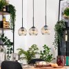 Ripoll Hanglamp, Kogellampje, Hanglamp Natuurlijke kleuren, Zwart, 3-lichts