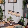 Ripoll Hanglamp, Kogellampje, Hanglamp Natuurlijke kleuren, Zwart, 3-lichts