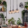 Ripoll Hanglamp, Kogellampje, Hanglamp Natuurlijke kleuren, Zwart, 3-lichts