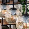 Ripoll Hanglamp, Kogellampje, Hanglamp Natuurlijke kleuren, Zwart, 3-lichts