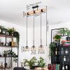 Ripoll Hanglamp, Kogellampje, Hanglamp Natuurlijke kleuren, Zwart, 3-lichts