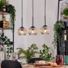 Ripoll Hanglamp, Kogellampje, Hanglamp Natuurlijke kleuren, Zwart, 3-lichts