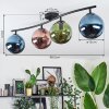 Gastor Plafondlamp, Kogellampje Blauw, Groen, Koperkleurig, 4-lichts