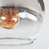 Koyoto Plafondlamp, Kogellampje Amber, Duidelijk, Rookkleurig, 3-lichts