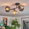 Gastor Plafondlamp, Kogellampje Amber, Duidelijk, Rookkleurig, 3-lichts