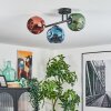 Ripoll Plafondlamp, Kogellampje Blauw, Groen, Koperkleurig, 3-lichts