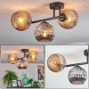 Ripoll Plafondlamp, Kogellampje Amber, Rookkleurig, 3-lichts