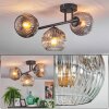 Ripoll Plafondlamp, Kogellampje Duidelijk, Rookkleurig, 3-lichts