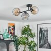 Ripoll Plafondlamp, Kogellampje Amber, Duidelijk, Rookkleurig, 3-lichts