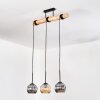Koyoto Hanglamp, Kogellampje, Hanglamp Natuurlijke kleuren, Zwart, 3-lichts