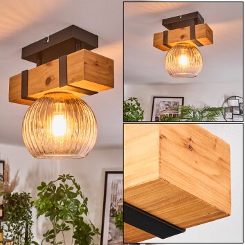 Sernadelo Plafondlamp, Kogellampje Natuurlijke kleuren, Zwart, 1-licht