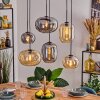 Apedo Hanglamp, Kogellampje, Hanglamp Amber, Rookkleurig, 6-lichts