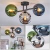 Gastor Plafondlamp, Kogellampje Blauw, Chroom, Groen, Rookkleurig, 3-lichts