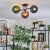 Gastor Plafondlamp, Kogellampje Blauw, Groen, Koperkleurig, 3-lichts
