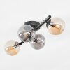 Chehalis Plafondlamp, Kogellampje Amber, Rookkleurig, 4-lichts