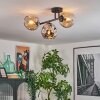 Ripoll Plafondlamp, Kogellampje Amber, Rookkleurig, 3-lichts