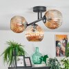 Ripoll Plafondlamp, Kogellampje Amber, 3-lichts