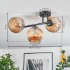 Ripoll Plafondlamp, Kogellampje Amber, 3-lichts