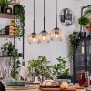 Koyoto Hanglamp, Kogellampje, Hanglamp Natuurlijke kleuren, Zwart, 3-lichts