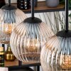 Koyoto Hanglamp, Kogellampje, Hanglamp Natuurlijke kleuren, Zwart, 3-lichts