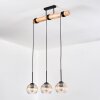 Koyoto Hanglamp, Kogellampje, Hanglamp Natuurlijke kleuren, Zwart, 3-lichts