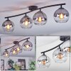 Koyoto Plafondlamp, Kogellampje Duidelijk, Rookkleurig, 4-lichts