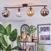 Gastor Plafondlamp, Kogellampje Amber, Duidelijk, Rookkleurig, 4-lichts