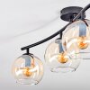 Koyoto Plafondlamp, Kogellampje Amber, Duidelijk, 4-lichts