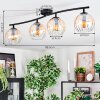 Koyoto Plafondlamp, Kogellampje Amber, Duidelijk, 4-lichts