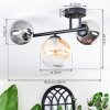 Chehalis Plafondlamp, Kogellampje Amber, Duidelijk, Rookkleurig, 3-lichts