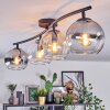Koyoto Plafondlamp, Kogellampje Amber, Duidelijk, Rookkleurig, 4-lichts