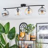 Koyoto Plafondlamp, Kogellampje Amber, Duidelijk, Rookkleurig, 4-lichts