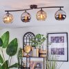 Koyoto Plafondlamp, Kogellampje Amber, Chroom, Rookkleurig, 4-lichts