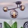 Chehalis Plafondlamp, Kogellampje Chroom, Rookkleurig, 3-lichts