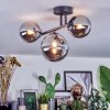 Chehalis Plafondlamp, Kogellampje Chroom, Rookkleurig, 3-lichts