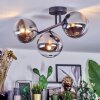 Chehalis Plafondlamp, Kogellampje Chroom, Duidelijk, Rookkleurig, 3-lichts