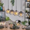 Koyoto Hanglamp, Kogellampje, Hanglamp Amber, Duidelijk, Rookkleurig, 4-lichts
