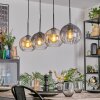 Koyoto Hanglamp, Kogellampje, Hanglamp Amber, Duidelijk, Rookkleurig, 4-lichts