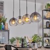 Koyoto Hanglamp, Kogellampje, Hanglamp Amber, Duidelijk, Rookkleurig, 4-lichts