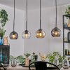 Koyoto Hanglamp, Kogellampje, Hanglamp Amber, Duidelijk, Rookkleurig, 4-lichts