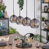 Koyoto Hanglamp, Kogellampje, Hanglamp Rookkleurig, 4-lichts
