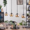Koyoto Hanglamp, Kogellampje, Hanglamp Amber, 4-lichts
