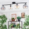 Koyoto Plafondlamp, Kogellampje Amber, Duidelijk, Rookkleurig, 4-lichts