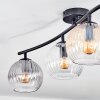 Koyoto Plafondlamp, Kogellampje Amber, Duidelijk, Rookkleurig, 4-lichts
