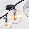 Koyoto Plafondlamp, Kogellampje Amber, Duidelijk, Rookkleurig, 4-lichts